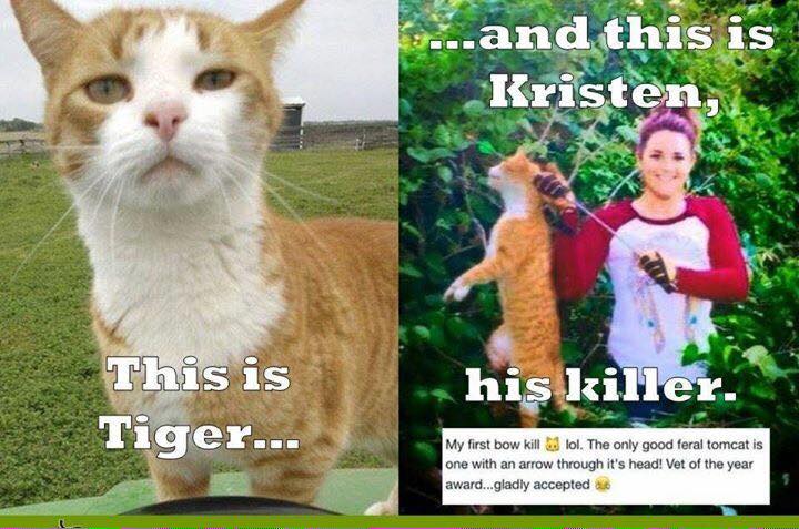 Kristen Lindsey holding Tiger, the neighbors cat she murdered with bow & arrow