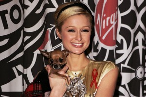 Paris Hilton & Tinkerbell posing for picture