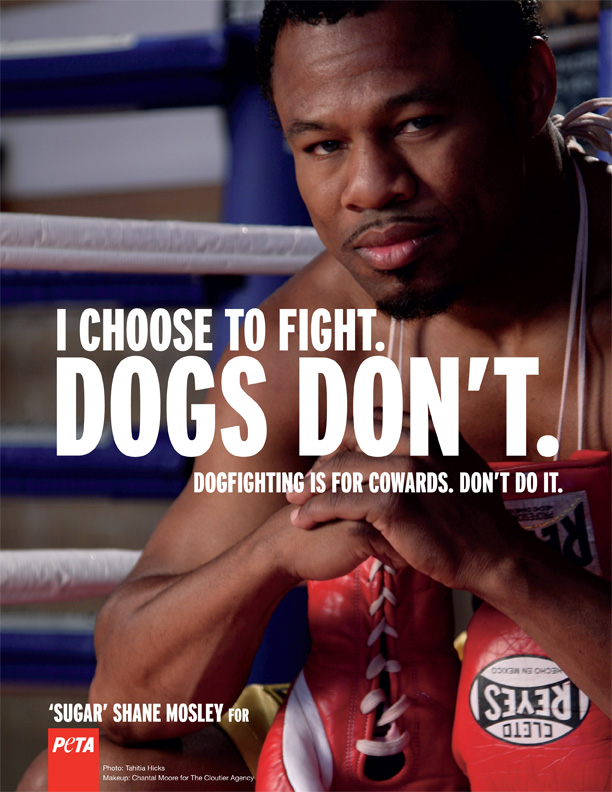 Sugar Shane Mosley helping PETA fight against dog fighting