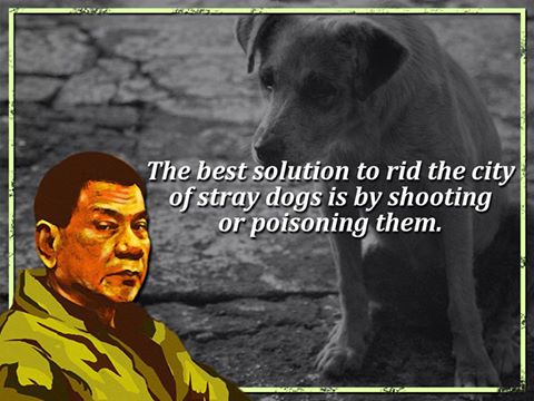 Davao City mayor and probable new Philippine president Duterte comments on stray animals